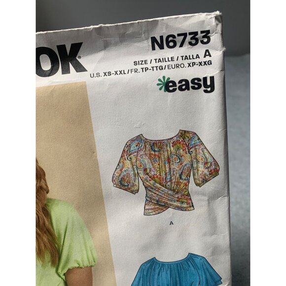New Look N6733 Sewing Pattern Tops Size XSmall Small Medium XLarge XXLarge Uncut - Picture 2 of 4